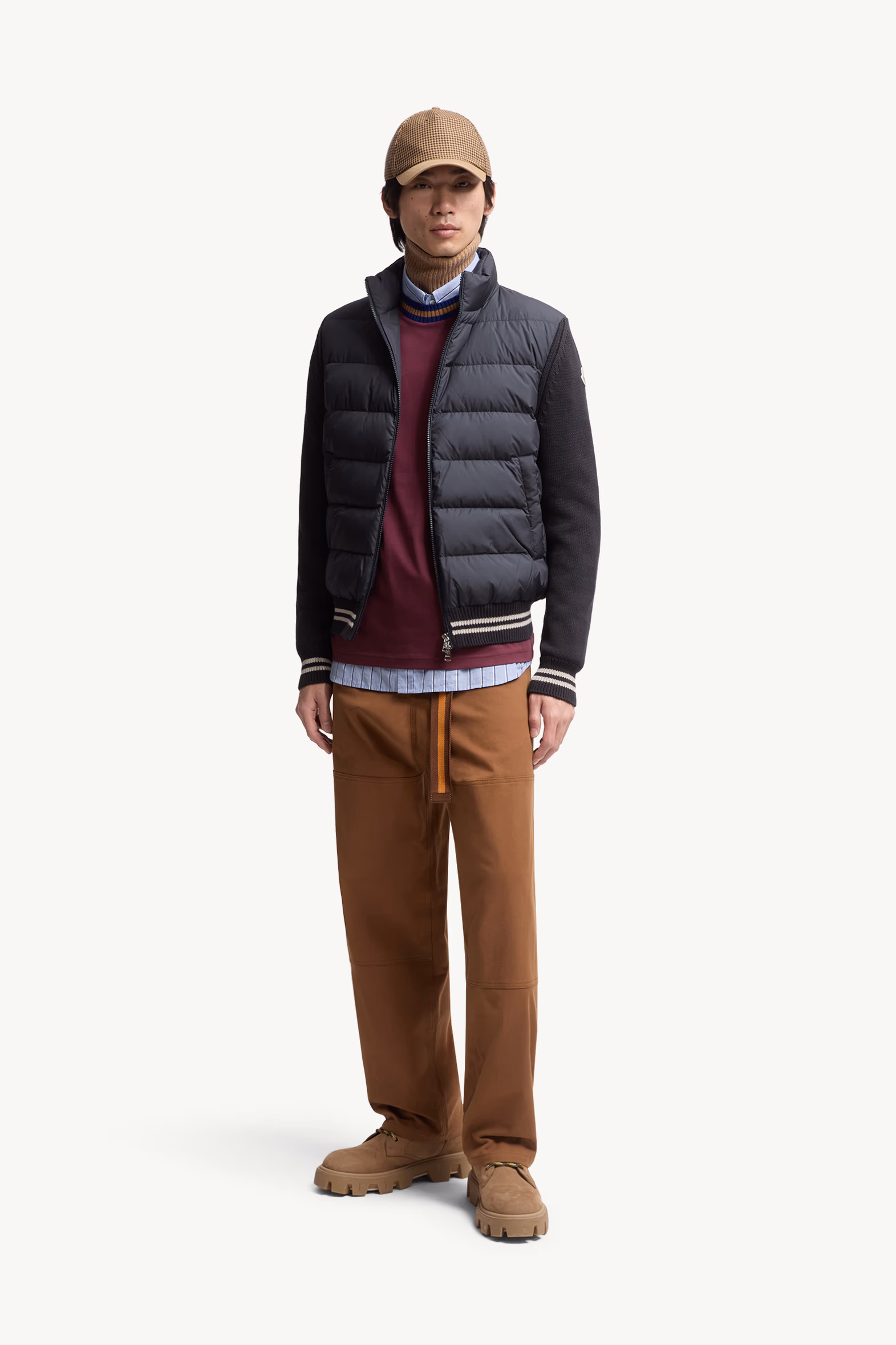 Padded Cotton Cardigan Men Navy Blue Moncler 0